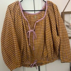 NWT Free People Clara Plaid Top